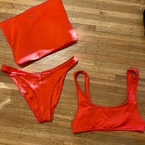 TRIANGL Red Swim Suit Medium